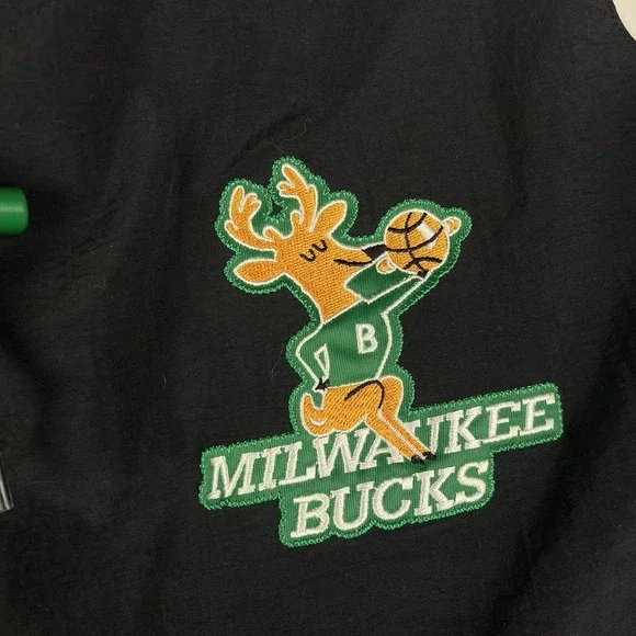 Vintage Hardwood Classic Mitchell & Ness Milwaukee Bucks Jacket Coat Men's 5XL